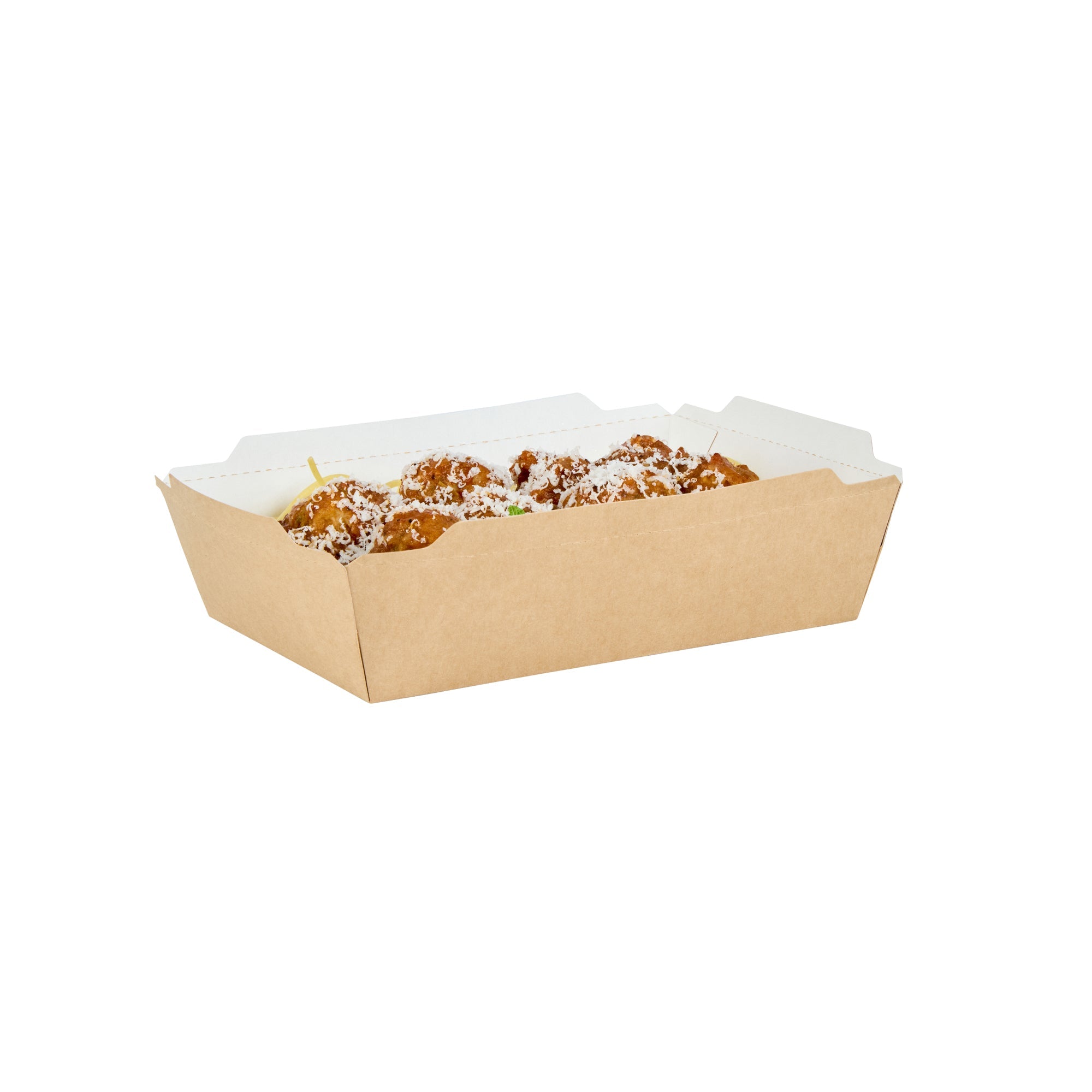 Cafe Vision 34 oz Rectangle Kraft Paper Medium Click Lock Container - 7 1/2" x 5 1/2" x 1 3/4" - 50 count box