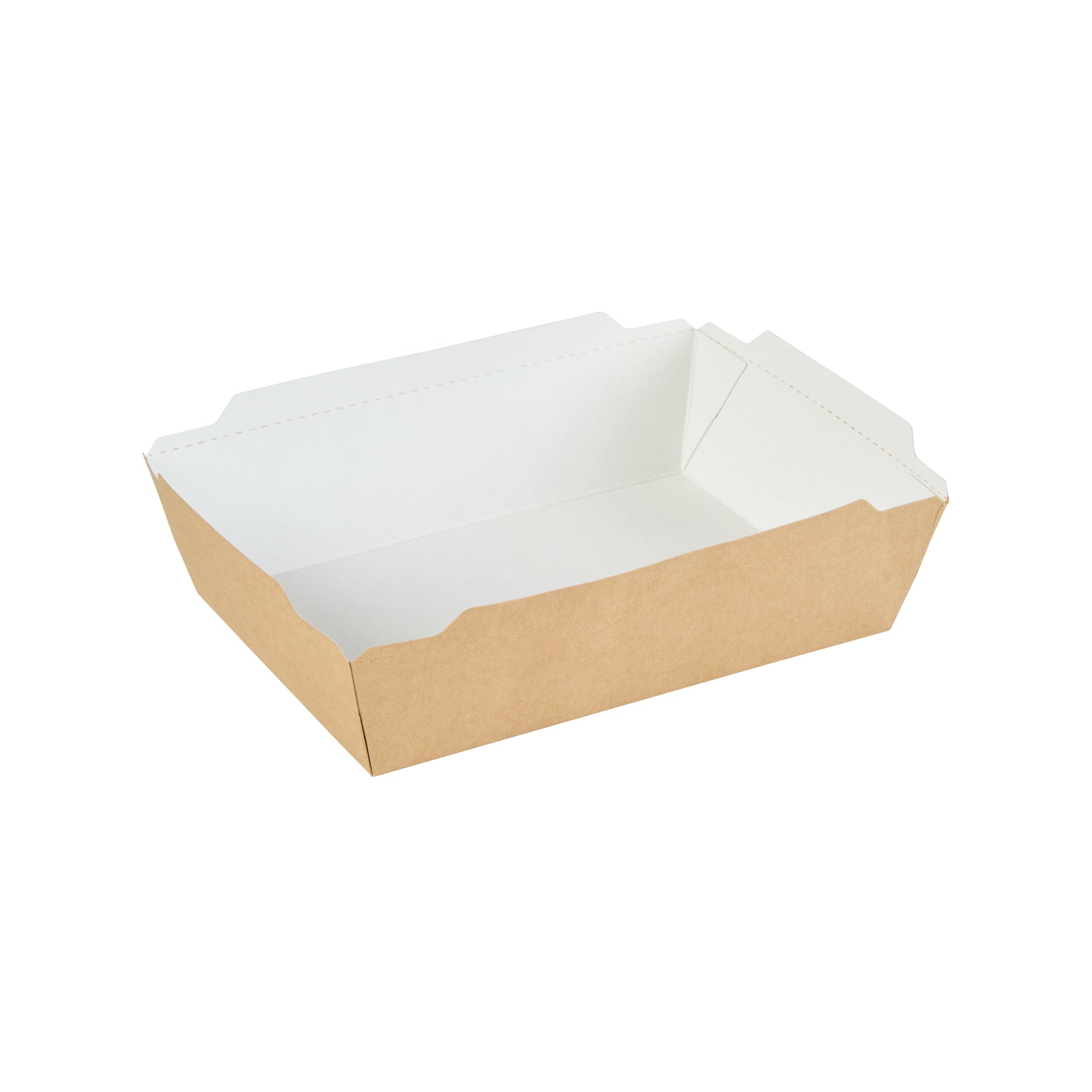 Cafe Vision 34 oz Rectangle Kraft Paper Medium Click Lock Container - 7 1/2" x 5 1/2" x 1 3/4" - 50 count box