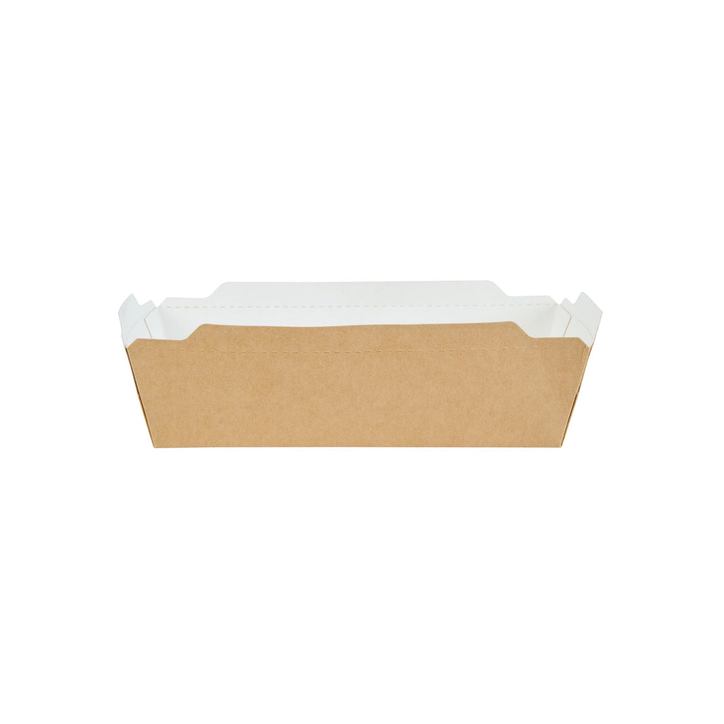 Cafe Vision 34 oz Rectangle Kraft Paper Medium Click Lock Container - 7 1/2" x 5 1/2" x 1 3/4" - 50 count box
