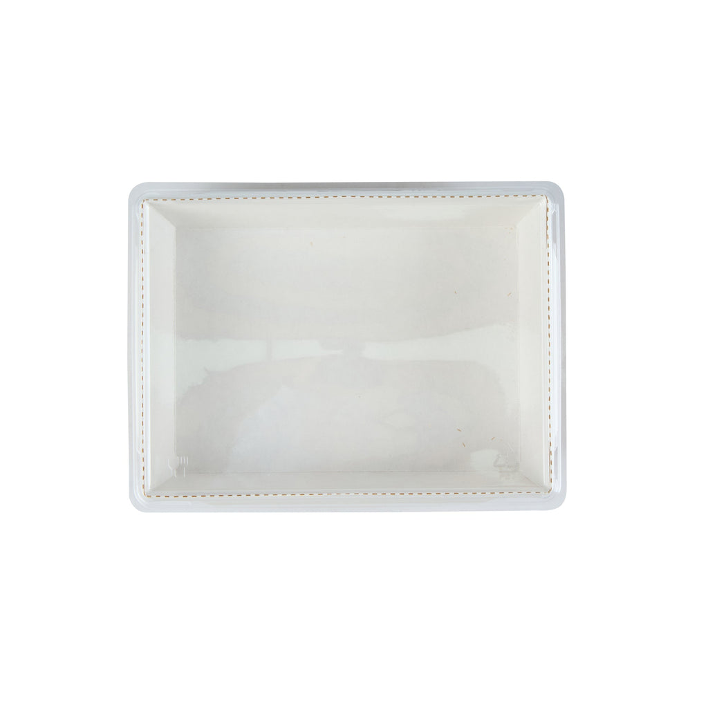 Cafe Vision 34 oz Rectangle Kraft Paper Medium Click Lock Container - 7 1/2" x 5 1/2" x 1 3/4" - 50 count box