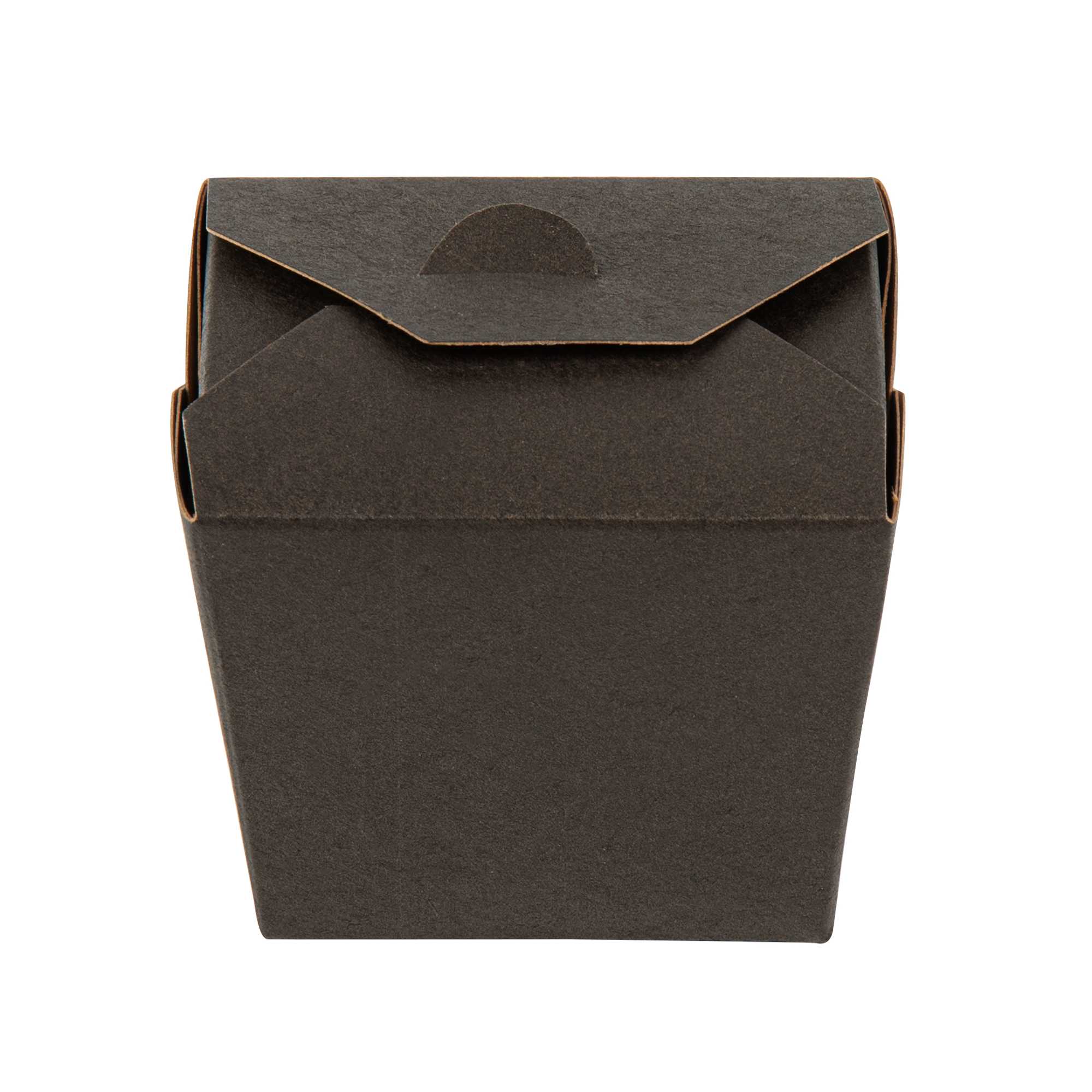 Bio Tek 8 oz Square Black Paper Noodle Take Out Container - 2 3/4" x 2 1/4" x 2 1/2" - 200 count box