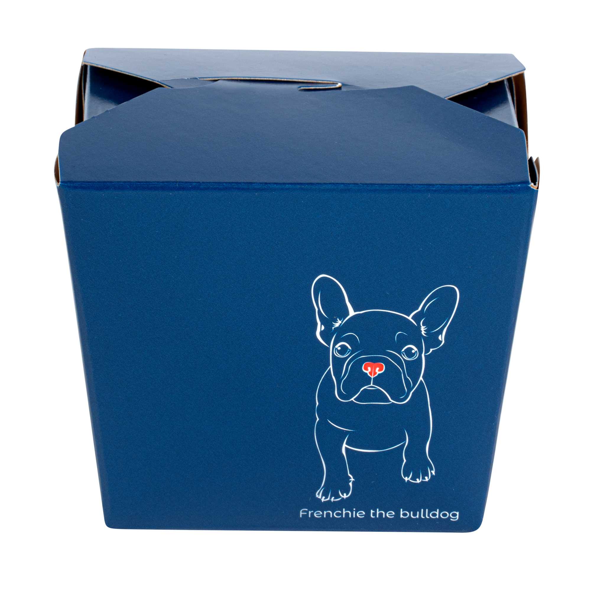 Bio Tek 8 oz Square Frenchie Paper Noodle Take Out Container - 2 3/4" x 2 1/4" x 2 1/2" - 50 count box