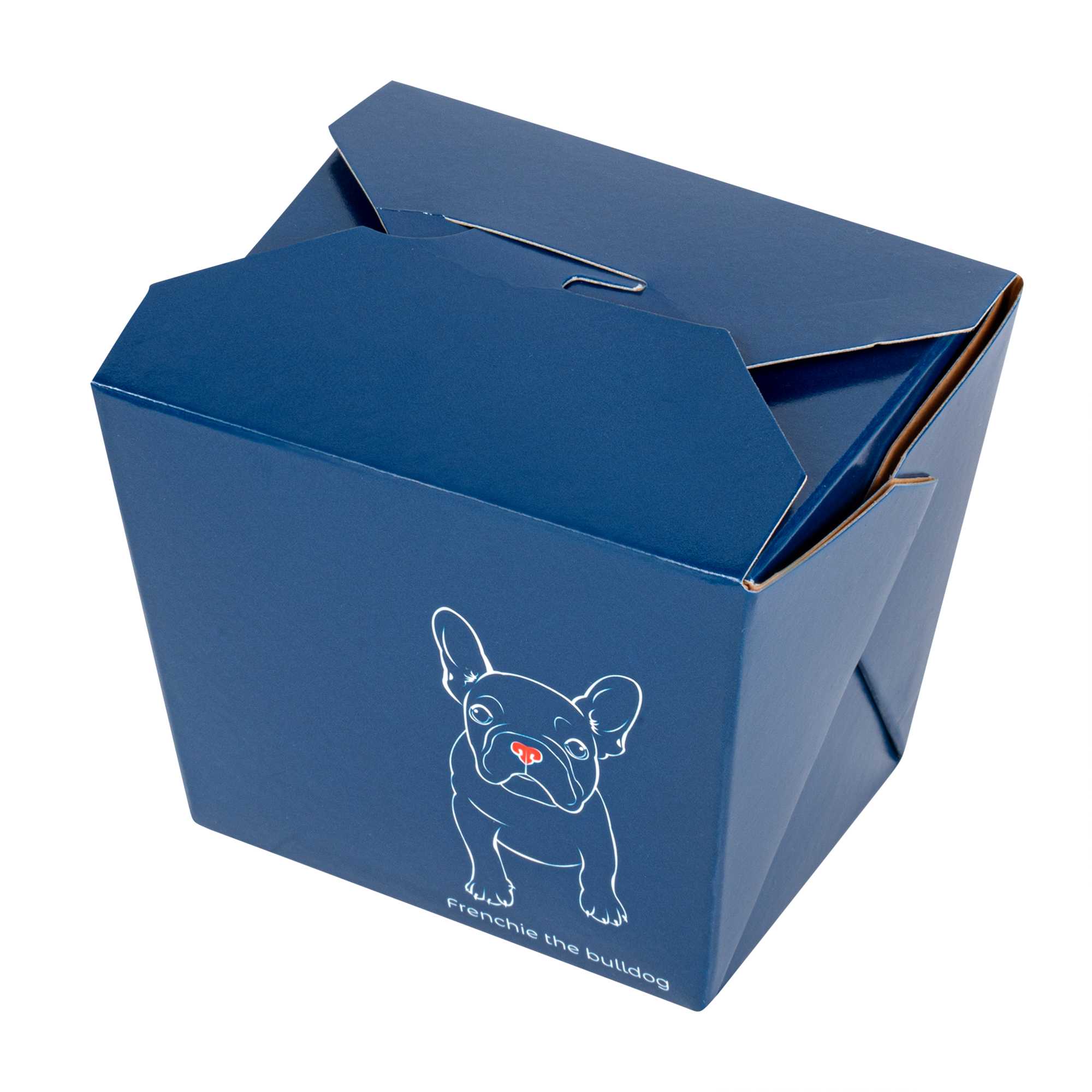 Bio Tek 8 oz Square Frenchie Paper Noodle Take Out Container - 2 3/4" x 2 1/4" x 2 1/2" - 50 count box