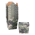 Bio Tek 8 oz Square Camouflage Paper Noodle Take Out Container - 2 3/4" x 2 1/4" x 2 1/2" - 200 count box