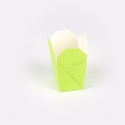 Bio Tek 8 oz Square Eco Green Paper Noodle Take Out Container - 2 3/4" x 2 1/4" x 2 1/2" - 50 count box