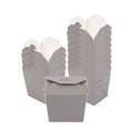 Bio Tek 8 oz Square Gray Paper Noodle Take Out Container - 2 3/4" x 2 1/4" x 2 1/2" - 25 count box