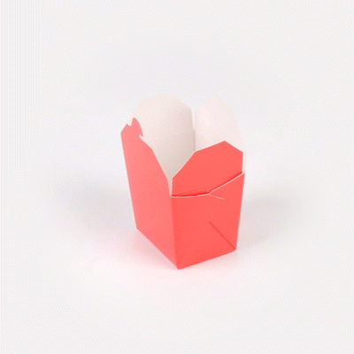 Bio Tek 8 oz Square Red Paper Noodle Take Out Container - 2 3/4" x 2 1/4" x 2 1/2" - 200 count box