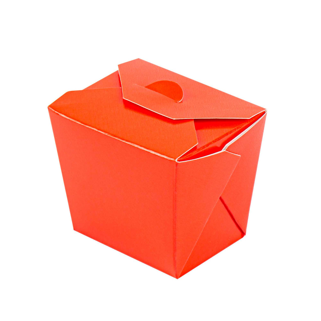 Bio Tek 8 oz Square Red Paper Noodle Take Out Container - 2 3/4" x 2 1/4" x 2 1/2" - 200 count box
