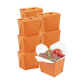 Bio Tek 8 oz Square Tangerine Orange Paper Noodle Take Out Container - 2 3/4" x 2 1/4" x 2 1/2" - 200 count box
