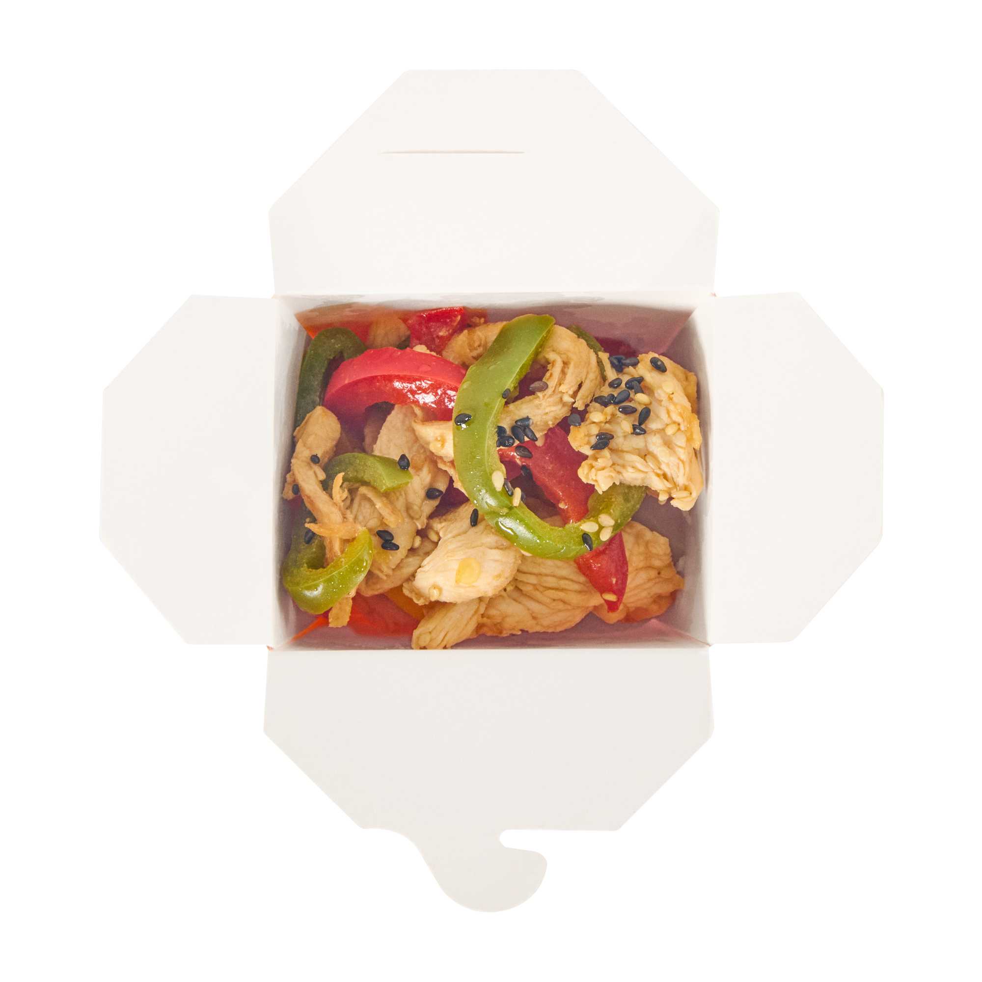 Bio Tek 8 oz Square Tangerine Orange Paper Noodle Take Out Container - 2 3/4" x 2 1/4" x 2 1/2" - 200 count box