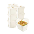 Bio Tek 8 oz Square White Paper Noodle Take Out Container - 2 3/4" x 2 1/4" x 2 1/2" - 200 count box