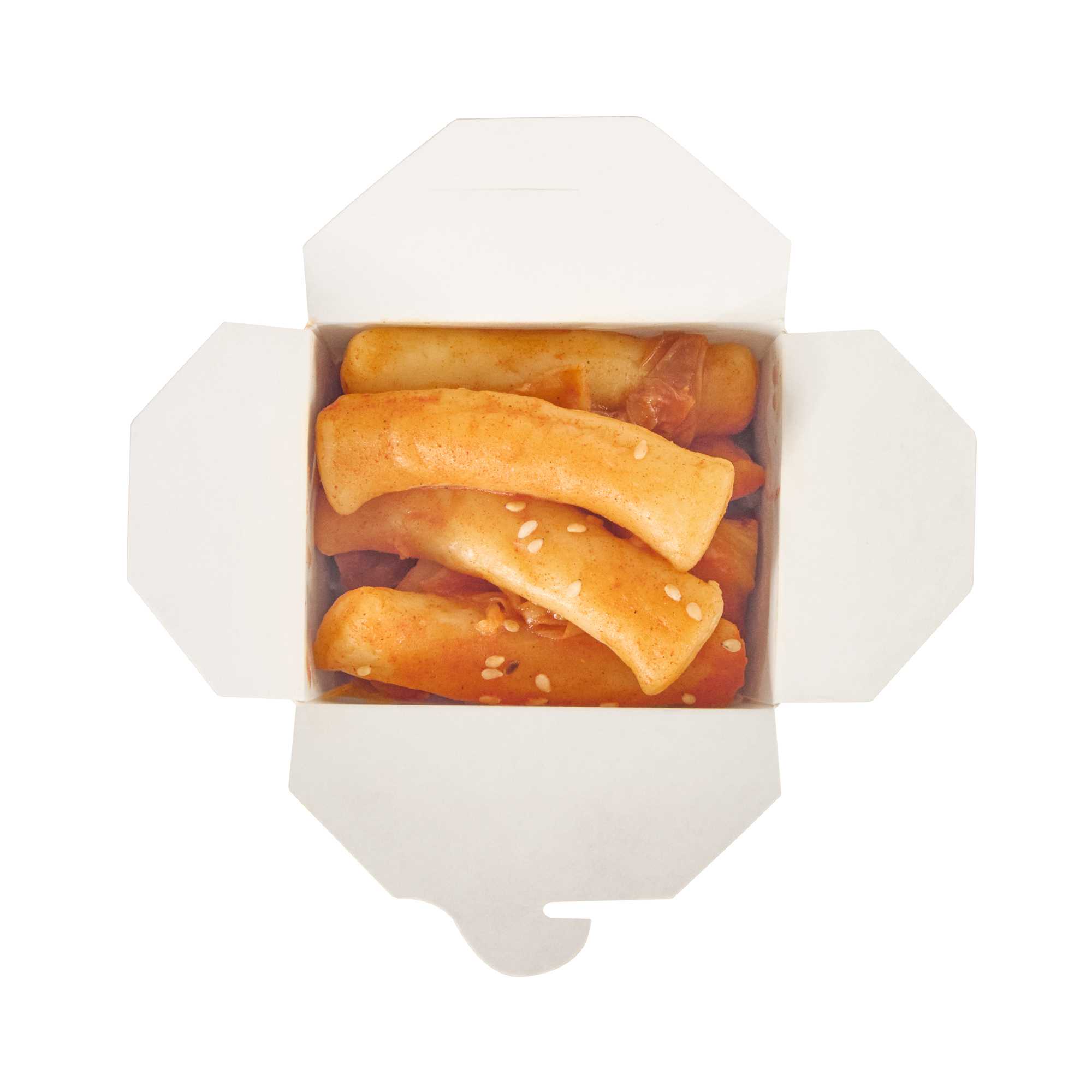 Bio Tek 8 oz Square White Paper Noodle Take Out Container - 2 3/4" x 2 1/4" x 2 1/2" - 25 count box