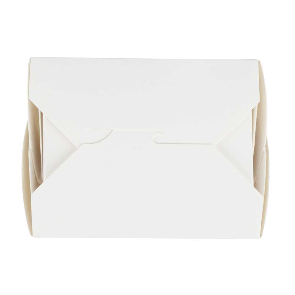 Bio Tek 8 oz Square White Paper Noodle Take Out Container - 2 3/4" x 2 1/4" x 2 1/2" - 50 count box