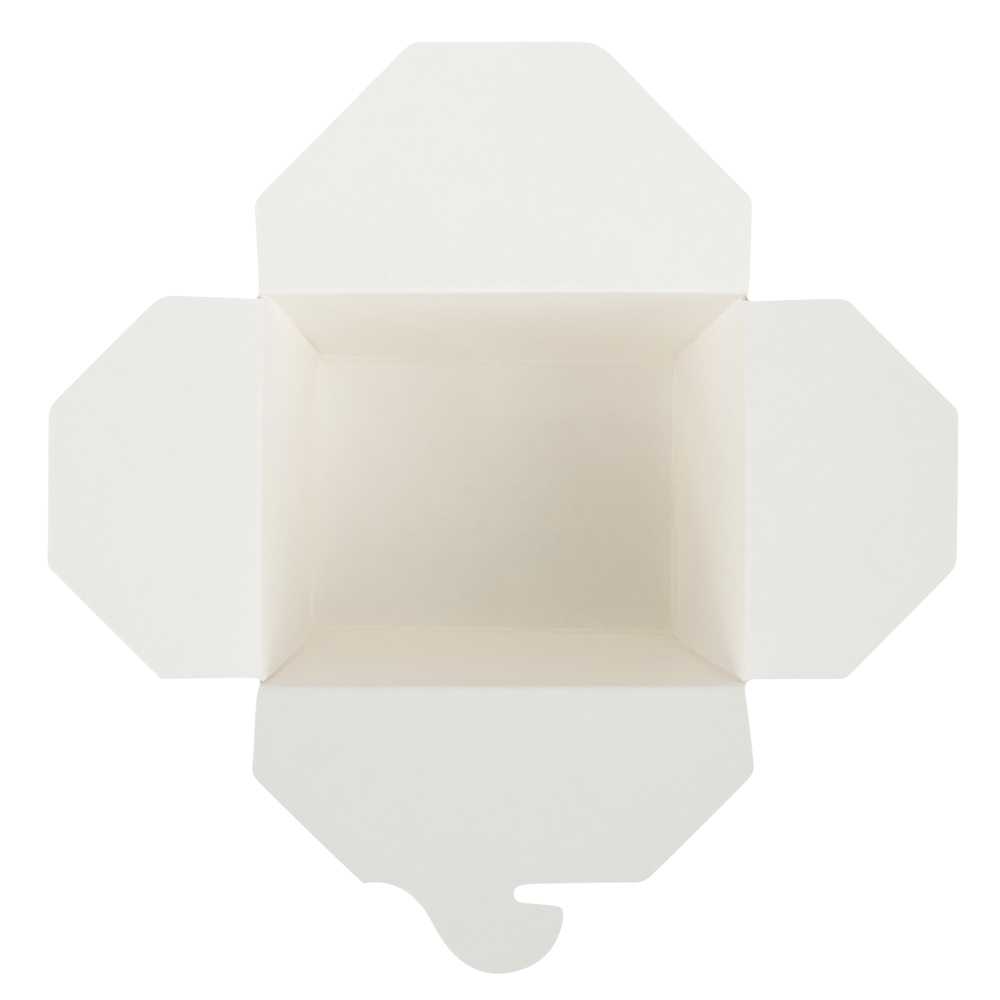 Bio Tek 8 oz Square White Paper Noodle Take Out Container - 2 3/4" x 2 1/4" x 2 1/2" - 200 count box