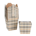 Bio Tek 16 oz Square Plaid Paper Noodle Take Out Container - 3 1/2" x 3" x 3 1/4" - 200 count box