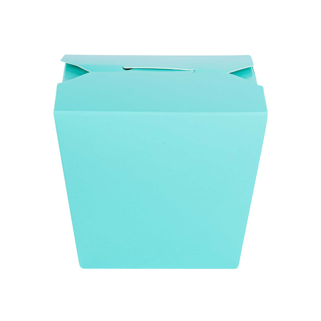 Bio Tek 16 oz Square Turquoise Paper Noodle Take Out Container - 3 1/2" x 3" x 3 1/4" - 50 count box