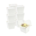 Bio Tek 16 oz Square White Paper Noodle Take Out Container - 3 1/2" x 3" x 3 1/4" - 200 count box