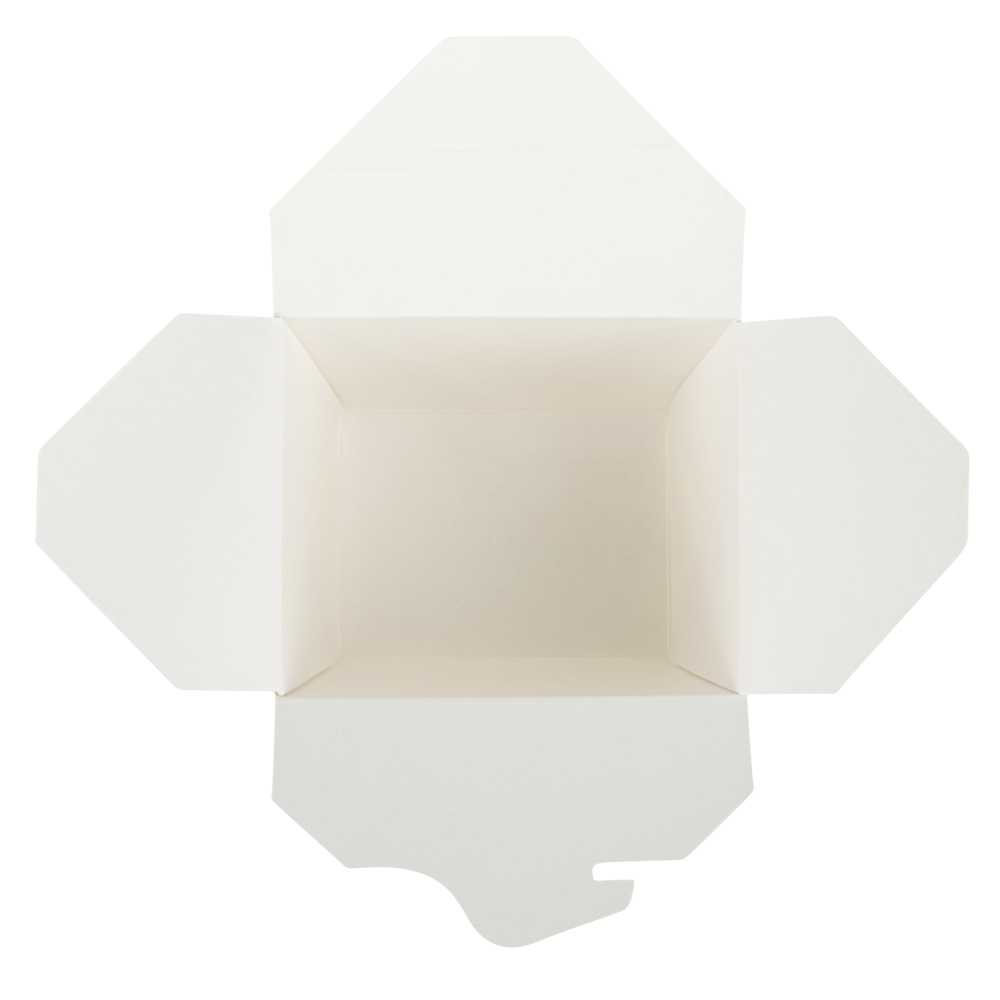 Bio Tek 16 oz Square White Paper Noodle Take Out Container - 3 1/2" x 3" x 3 1/4" - 25 count box