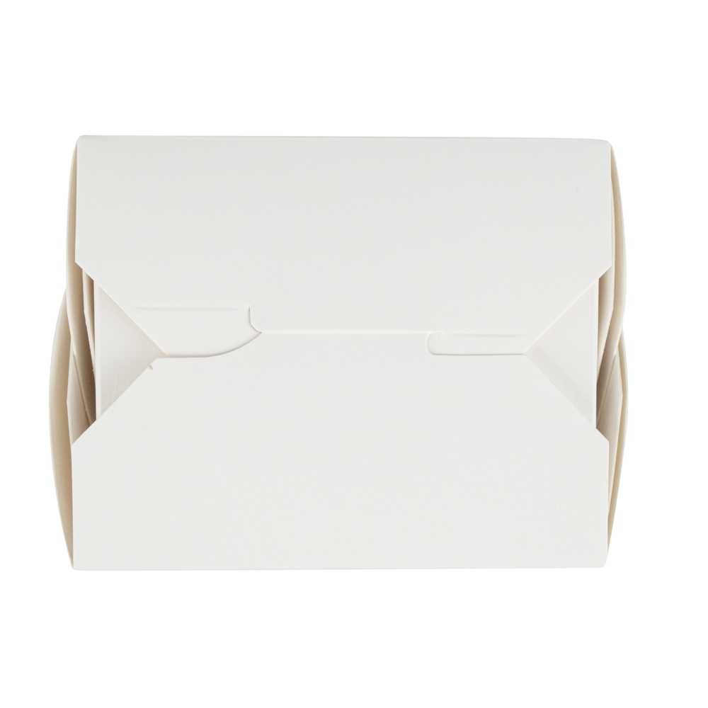 Bio Tek 16 oz Square White Paper Noodle Take Out Container - 3 1/2" x 3" x 3 1/4" - 200 count box