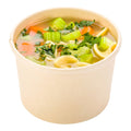 Bio Tek 8 oz Round Bamboo Paper Soup Container - 3 1/2" x 3 1/2" x 2 1/2" - 25 count box