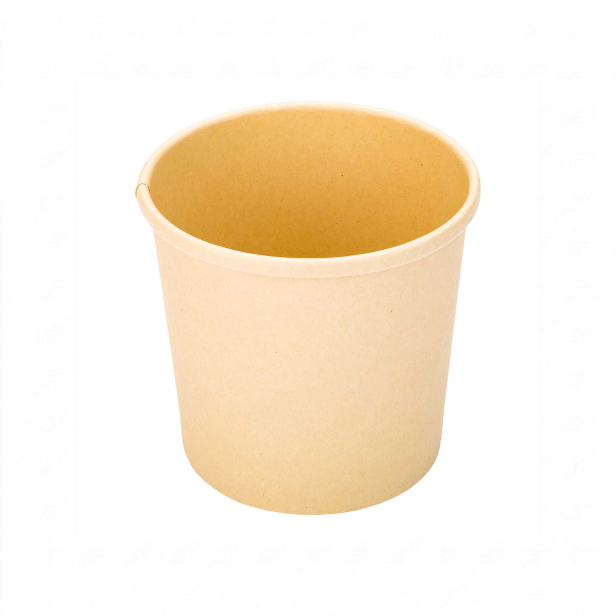 Bio Tek 12 oz Round Bamboo Paper Soup Container - 3 1/2" x 3 1/2" x 3 1/2" - 200 count box