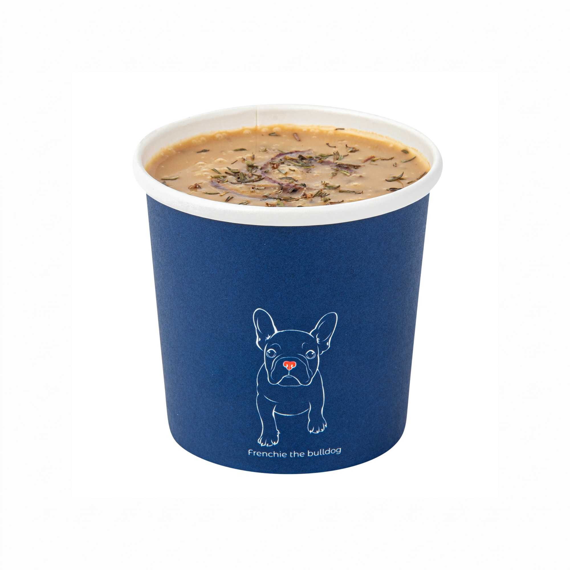 Bio Tek 12 oz Round Frenchie Paper Soup Container - 3 1/2" x 3 1/2" x 3 1/2" - 25 count box