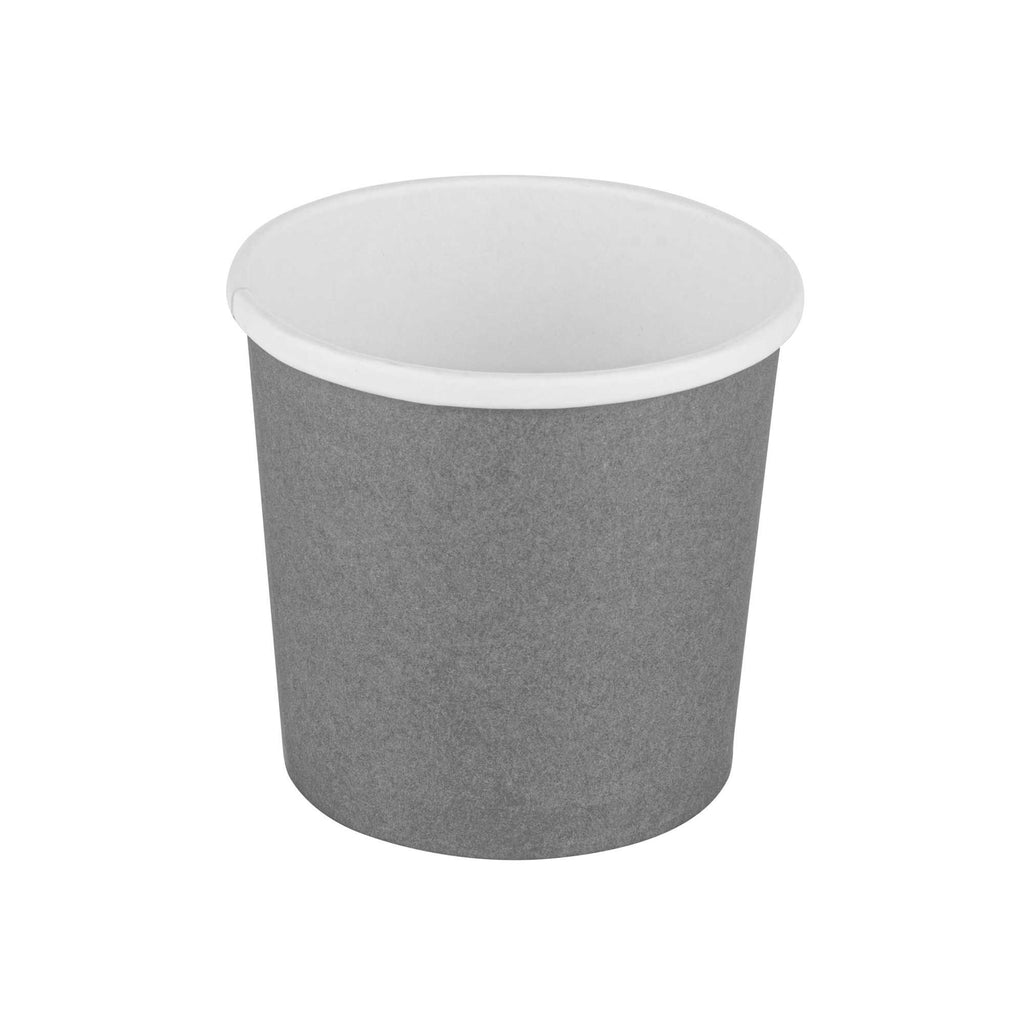 Bio Tek 12 oz Round Gray Paper Soup Container - 3 1/2" x 3 1/2" x 3 1/2" - 200 count box