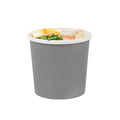 Bio Tek 12 oz Round Gray Paper Soup Container - 3 1/2" x 3 1/2" x 3 1/2" - 25 count box