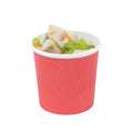 Bio Tek 12 oz Round Red Paper Soup Container - 3 1/2" x 3 1/2" x 3 1/2" - 25 count box