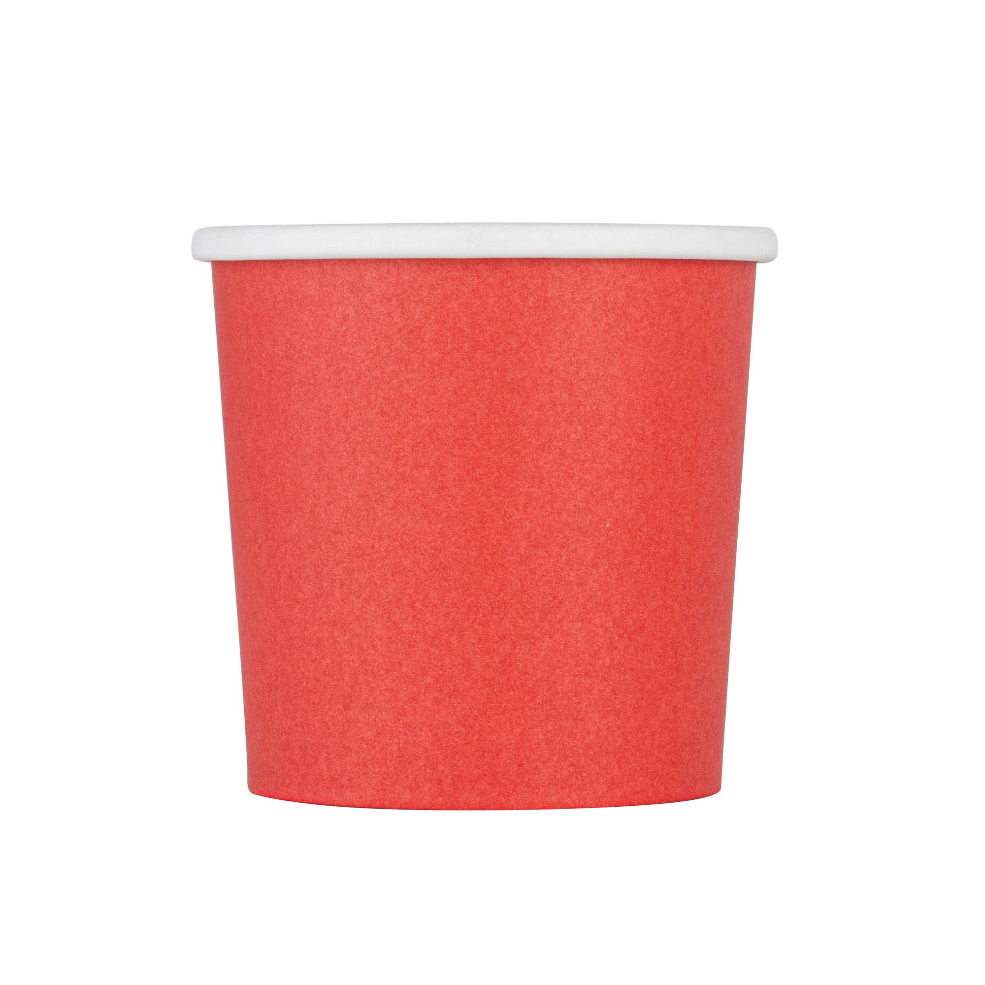 Bio Tek 12 oz Round Red Paper Soup Container - 3 1/2" x 3 1/2" x 3 1/2" - 25 count box