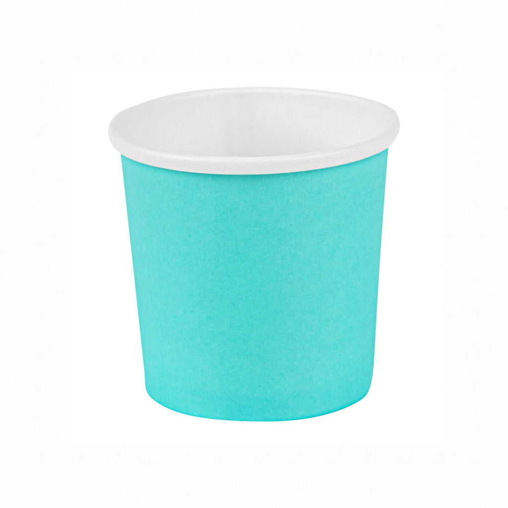Bio Tek 12 oz Round Turquoise Paper Soup Container - 3 1/2" x 3 1/2" x 3 1/2" - 25 count box