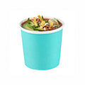 Bio Tek 12 oz Round Turquoise Paper Soup Container - 3 1/2" x 3 1/2" x 3 1/2" - 25 count box