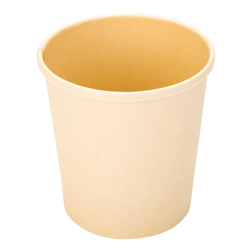 Bio Tek 16 oz Round Bamboo Paper Soup Container - 3 3/4" x 3 3/4" x 4" - 25 count box