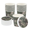 Bio Tek Round Camouflage Paper Soup Container Lid - Fits 12 oz - 200 count box