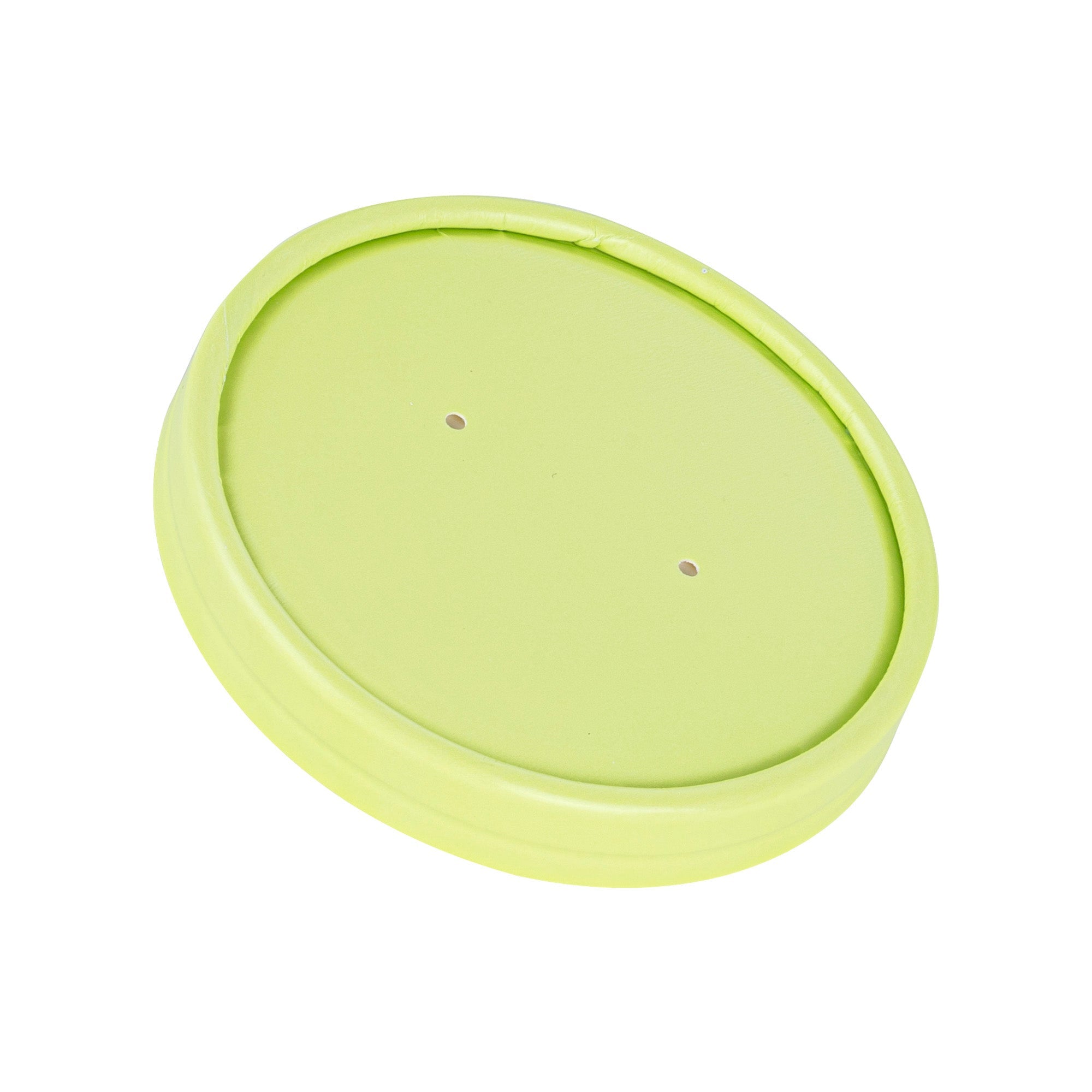 Bio Tek Round Eco Green Paper Soup Container Lid - Fits 12 oz - 25 count box