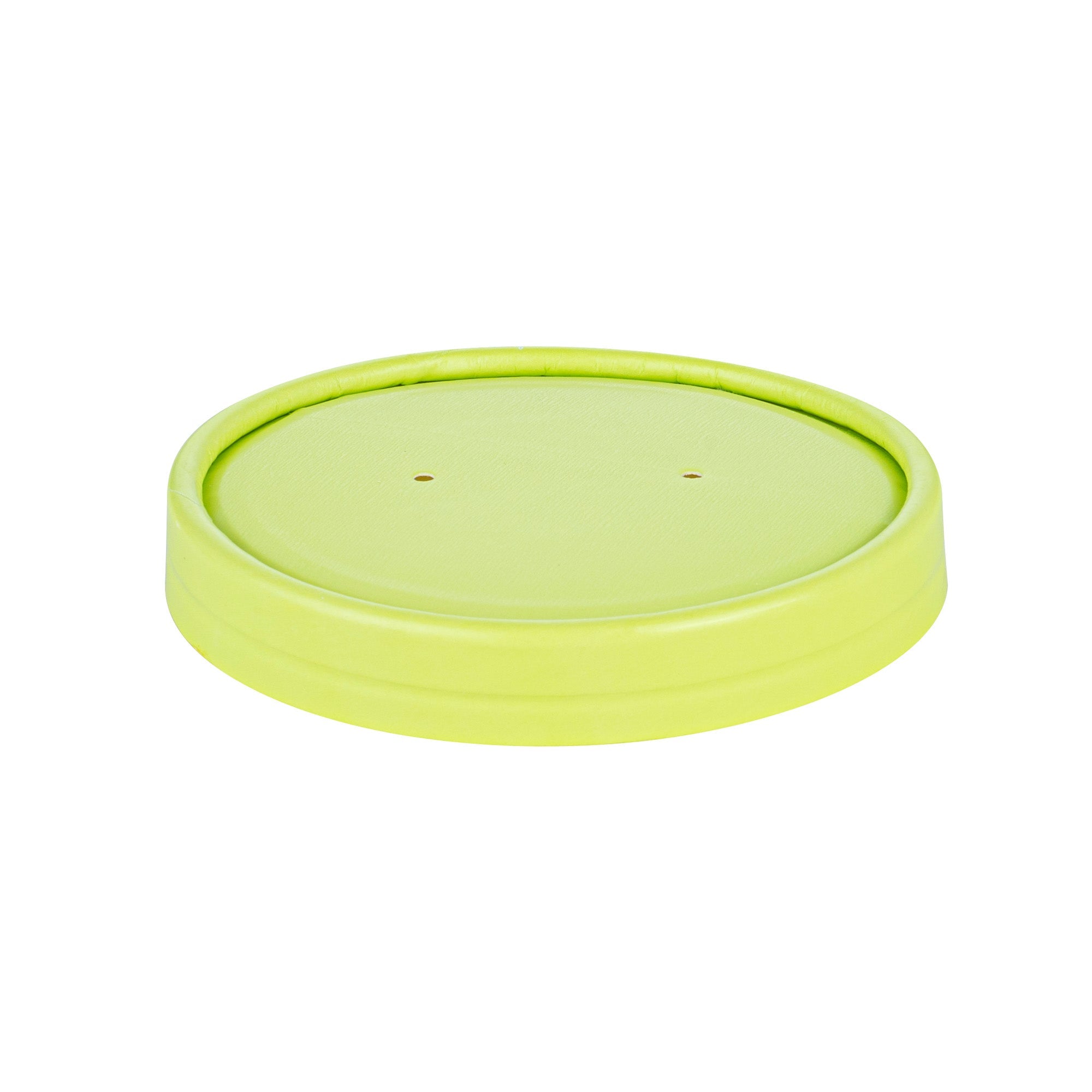 Bio Tek Round Eco Green Paper Soup Container Lid - Fits 12 oz - 200 count box