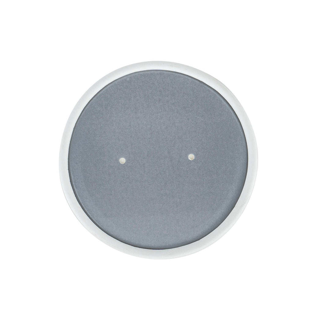 Bio Tek Round Gray Paper Soup Container Lid - Fits 12 oz - 25 count box