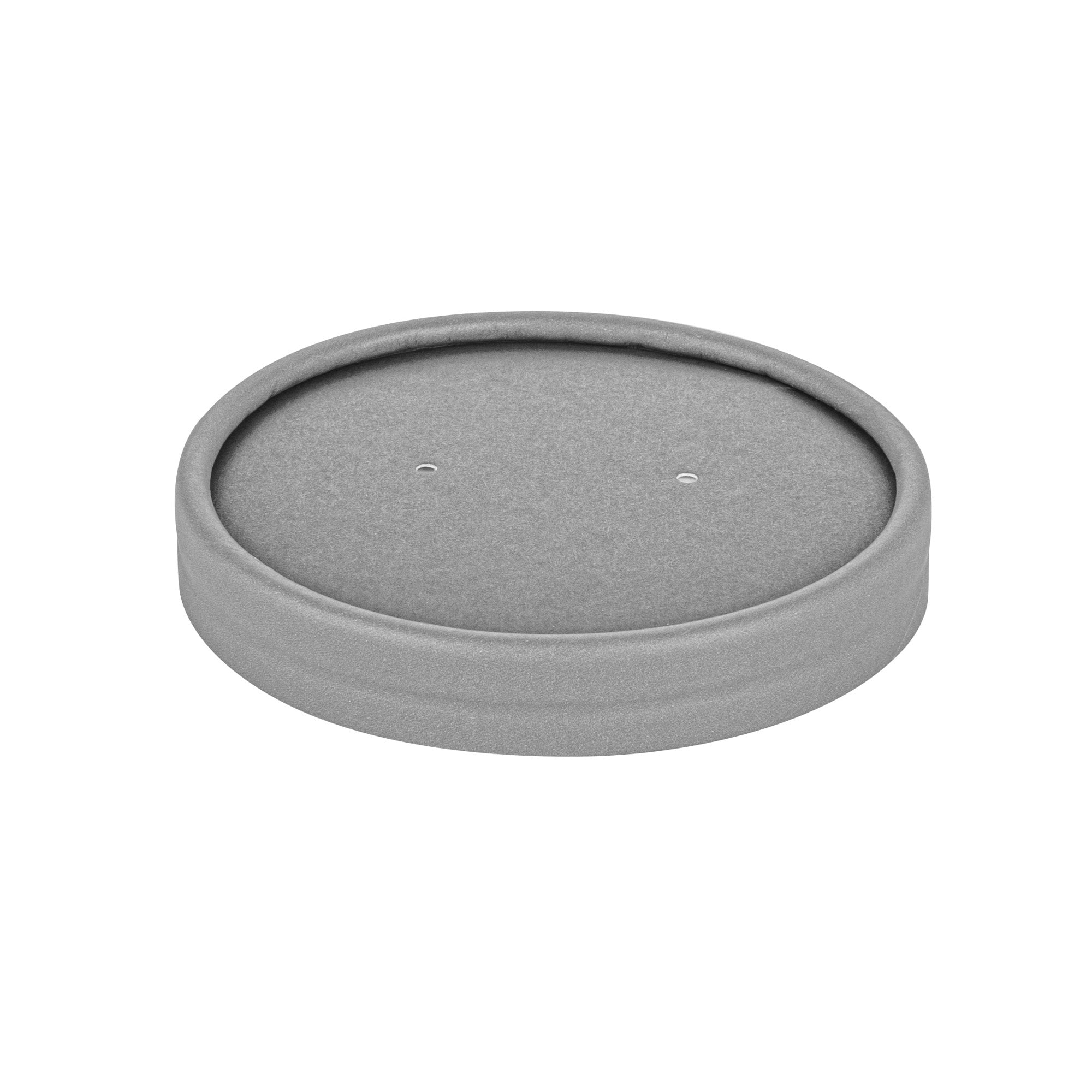 Bio Tek Round Gray Soup Container Lid - White Rim, Fits 12 oz - 25 count box