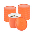 Bio Tek Round Tangerine Orange Paper Soup Container Lid - Fits 12 oz - 25 count box