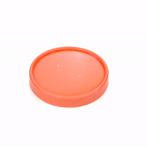 Bio Tek Round Tangerine Orange Paper Soup Container Lid - Fits 12 oz - 200 count box