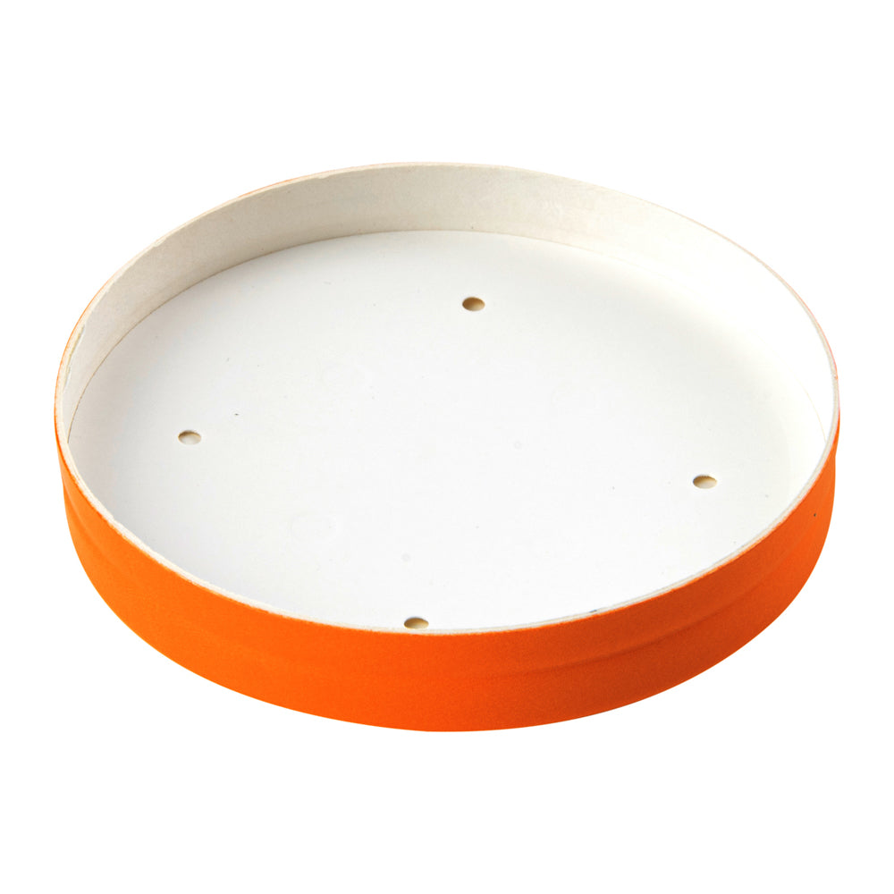 Bio Tek Round Tangerine Orange Paper Soup Container Lid - Fits 12 oz - 200 count box
