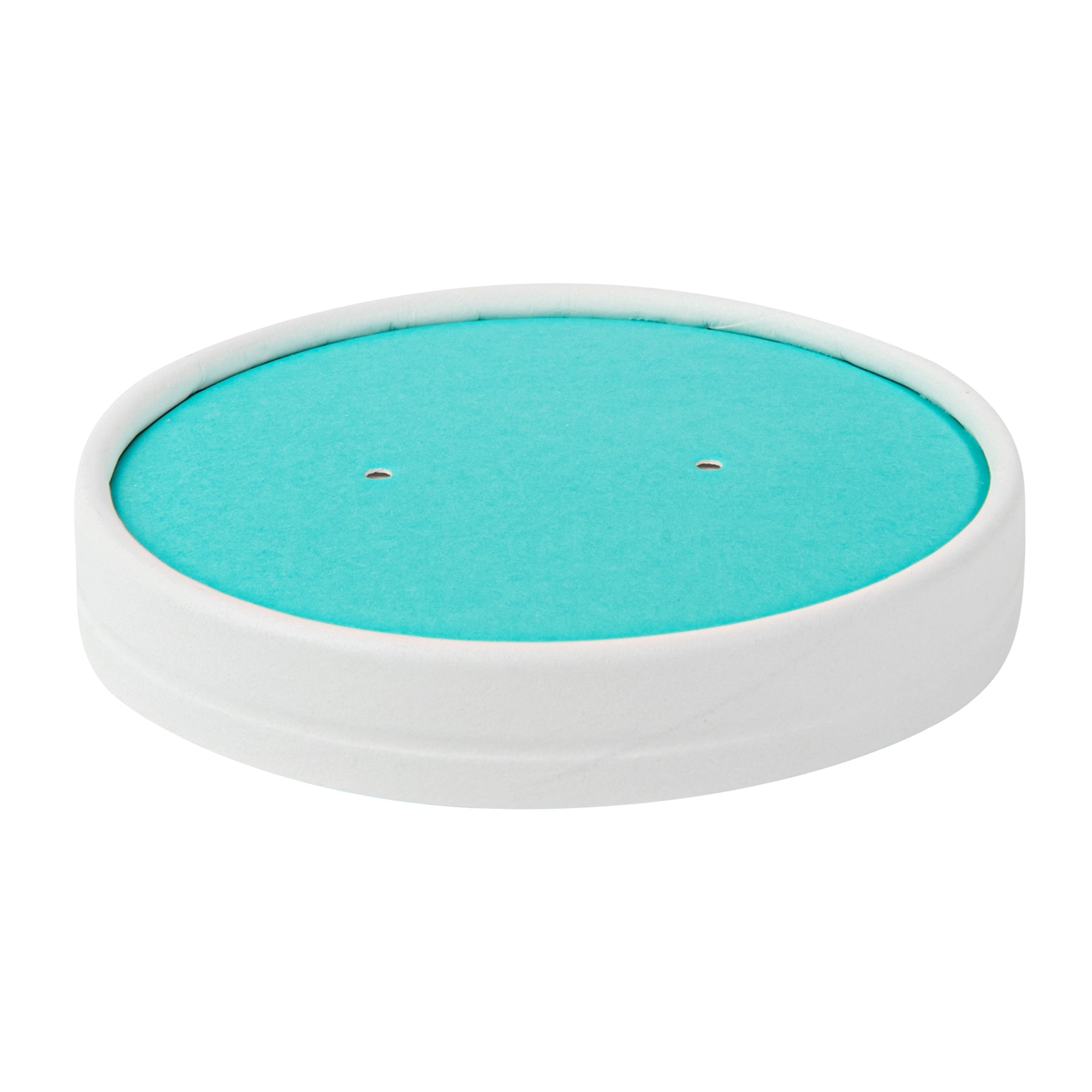 Bio Tek Round Turquoise Paper Soup Container Lid - Fits 12 oz - 25 count box
