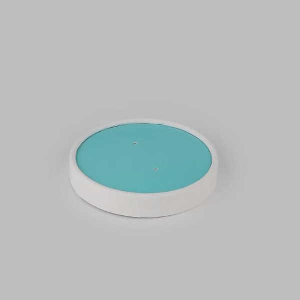 Bio Tek Round Turquoise Paper Soup Container Lid - Fits 12 oz - 25 count box