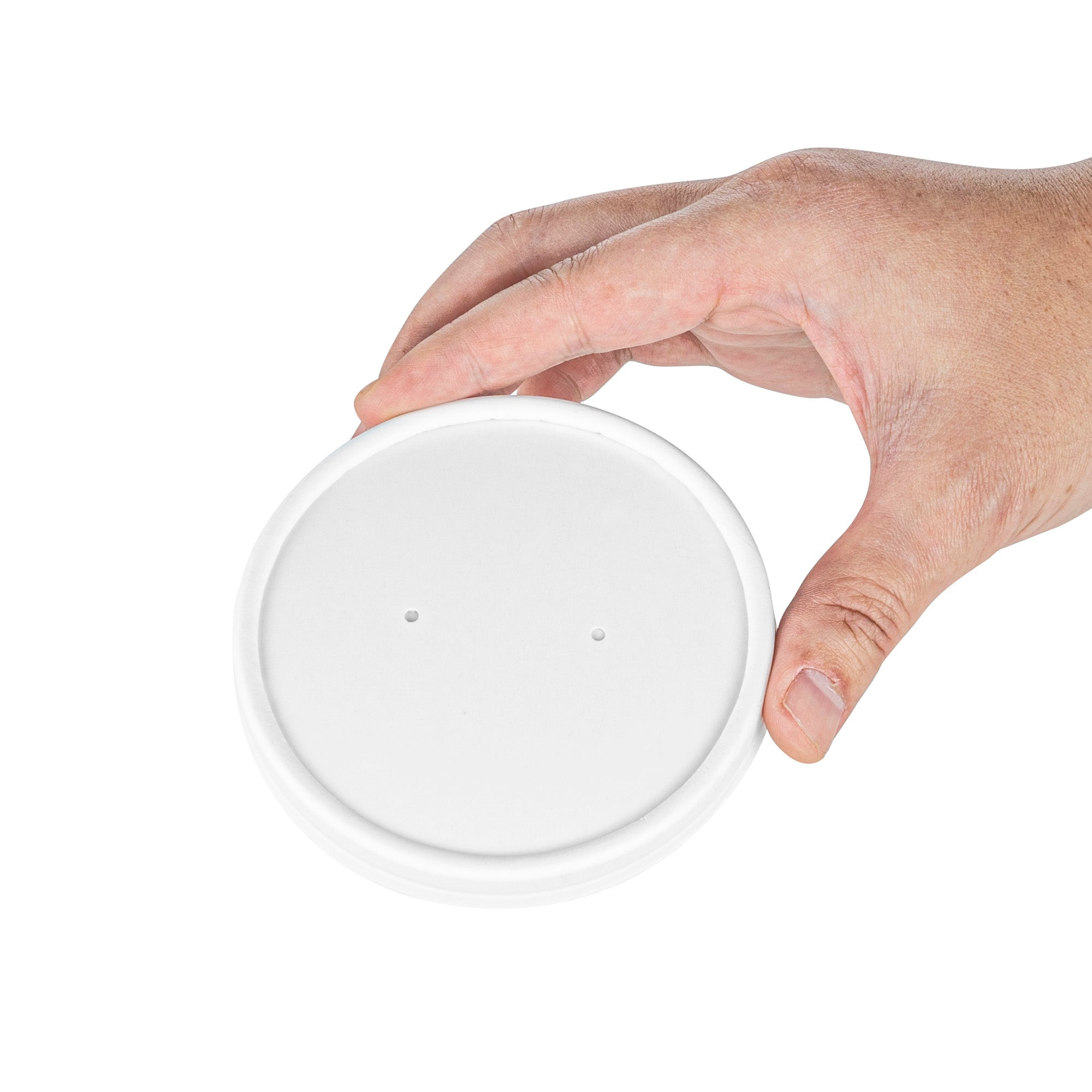 Bio Tek Round White Paper Soup Container Lid - Fits 8 and 12 oz - 200 count box