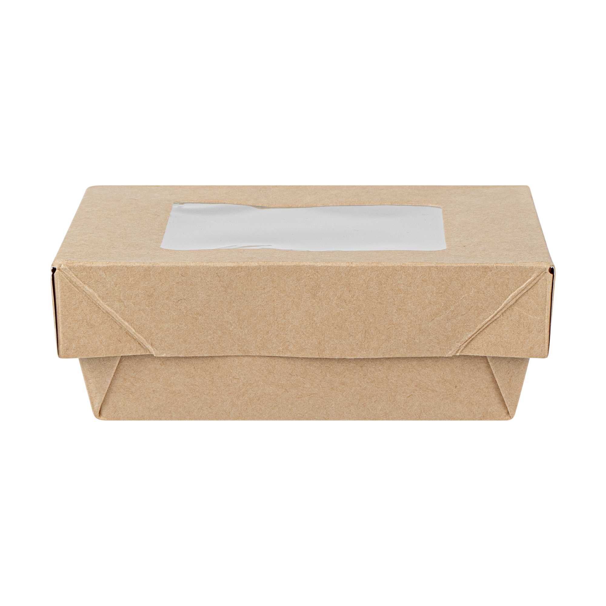 Cafe Vision 13 oz Square Kraft Paper Small Take Out Container - 4 1/2" x 4 1/2" x 1 1/2" - 25 count box