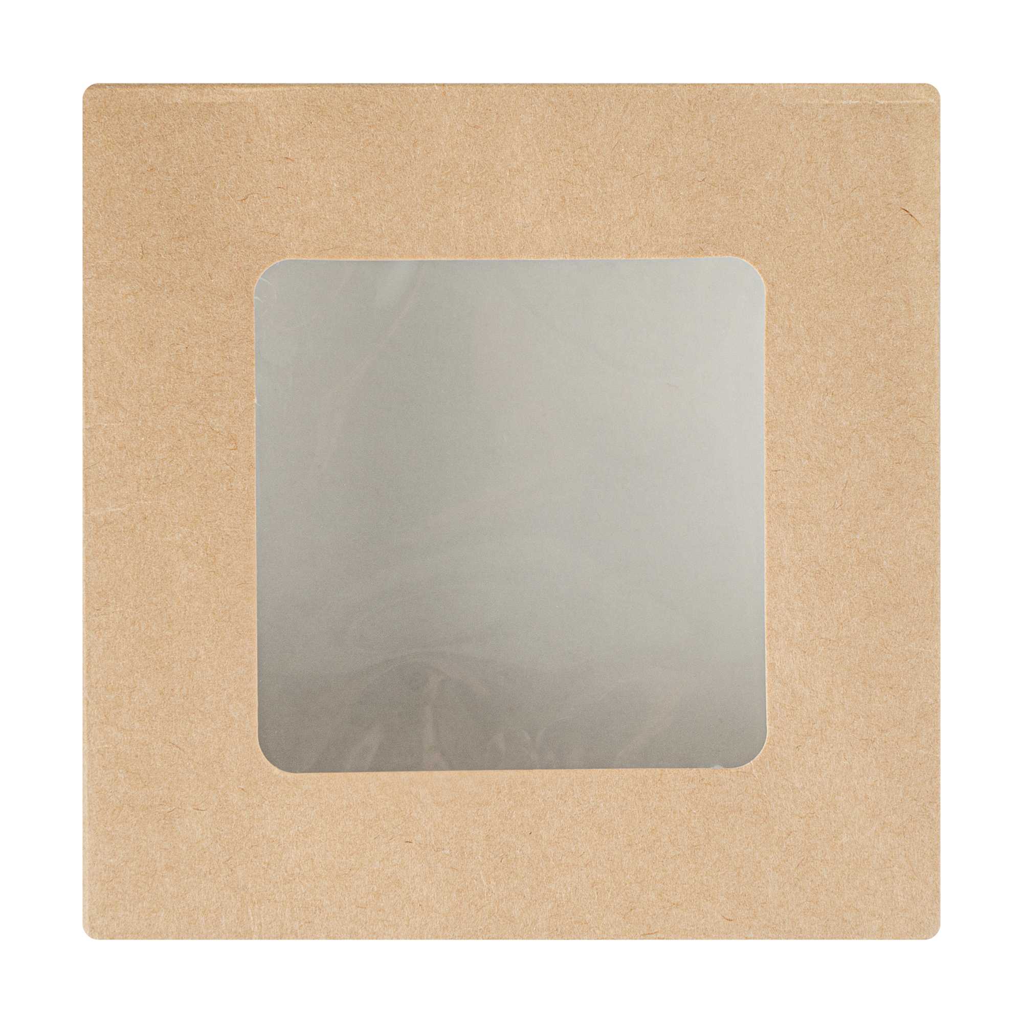 Cafe Vision 13 oz Square Kraft Paper Small Take Out Container - 4 1/2" x 4 1/2" x 1 1/2" - 25 count box