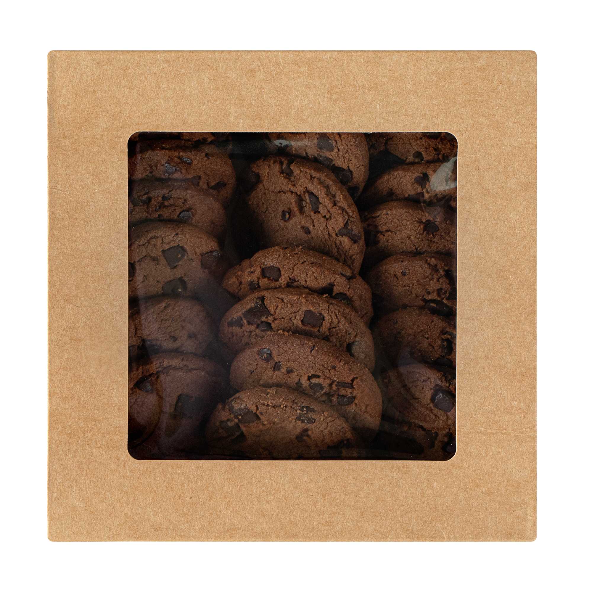 Cafe Vision 34 oz Square Kraft Paper Large Take Out Container - 6" x 6" x 2" - 25 count box