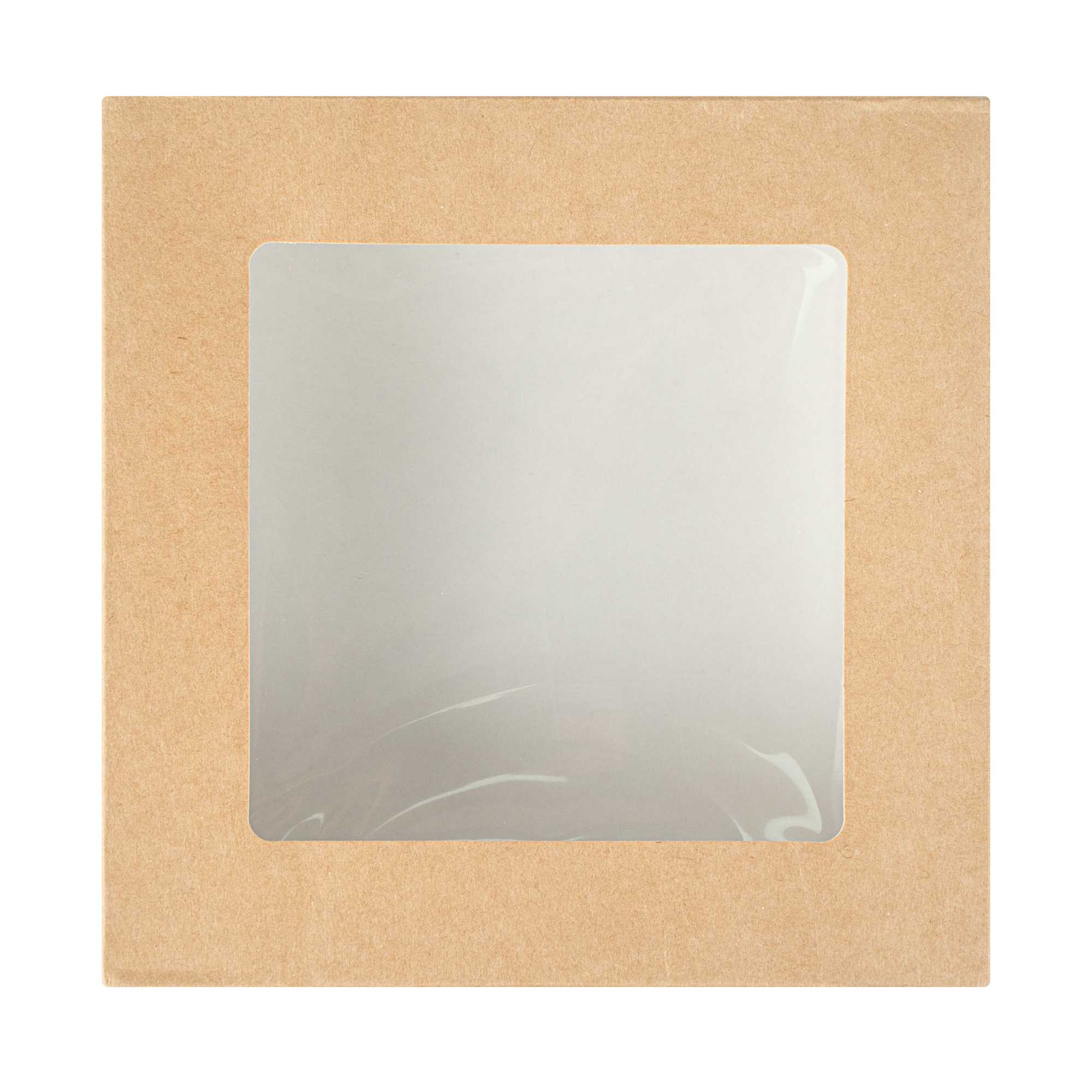 Cafe Vision 34 oz Square Kraft Paper Large Take Out Container - 6" x 6" x 2" - 25 count box