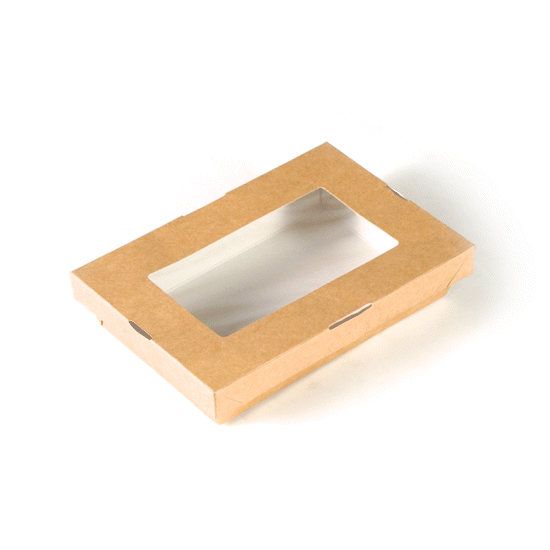 Cafe Vision 28 oz Rectangle Kraft Paper Small Take Out Container - 7 1/2" x 5" x 1 1/2" - 25 count box