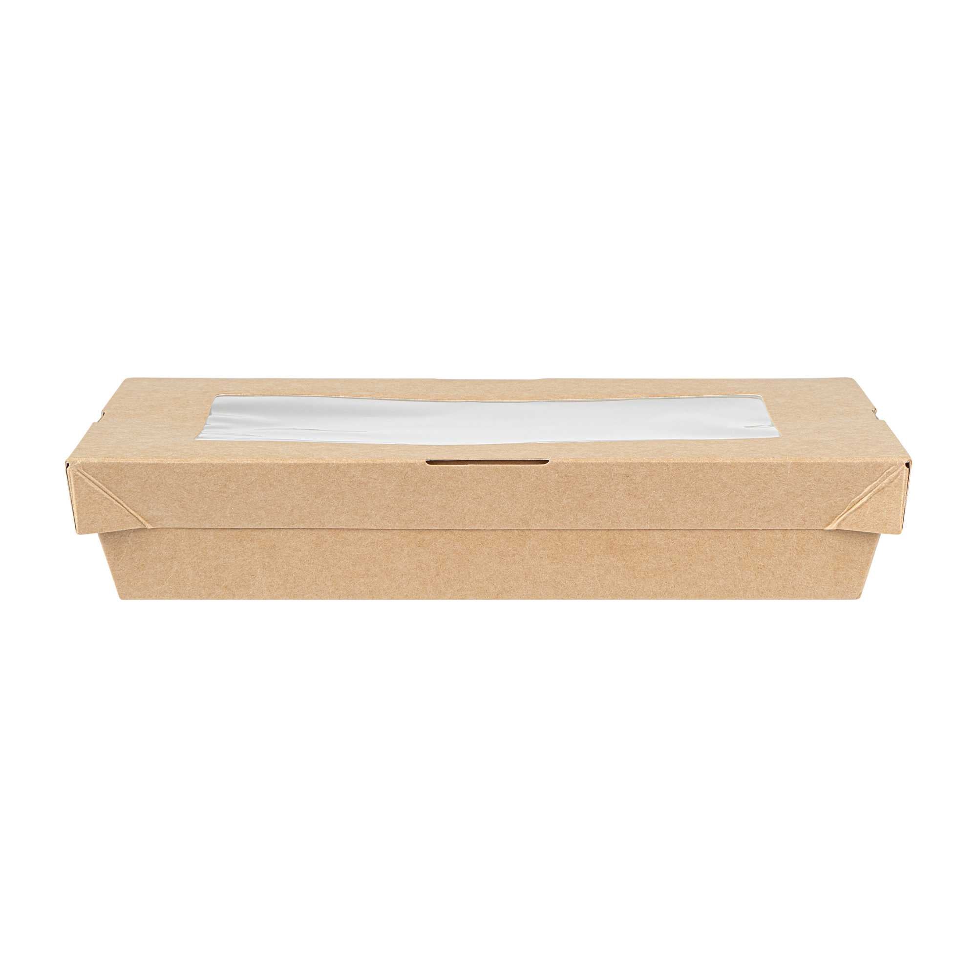 Cafe Vision 34 oz Rectangle Kraft Paper Large Take Out Container - 8 1/2" x 5 1/4" x 1 1/2" - 25 count box